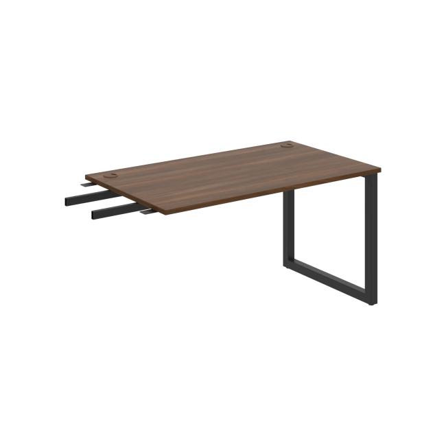 Schreibtisch UNI O, vertikal verbunden, 140 x 75,5 x 80 cm, Walnuss/Schwarz