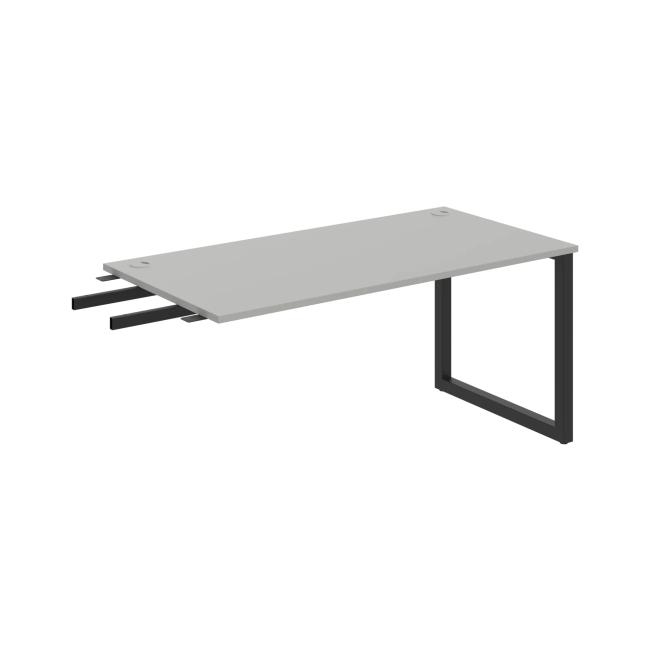 Schreibtisch UNI O, vertikal verbunden, 160x75,5x80 cm, grau/schwarz