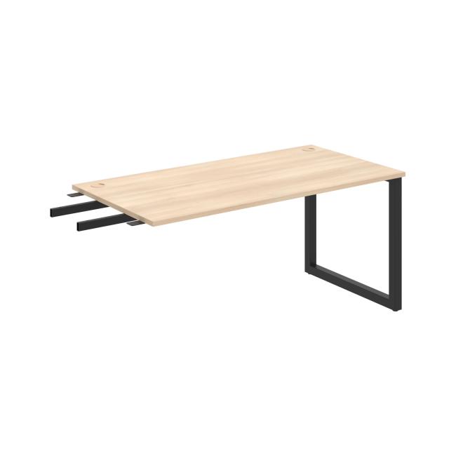 Schreibtisch UNI O, vertikal verbunden, 160 x 75,5 x 80 cm, Akazie/schwarz