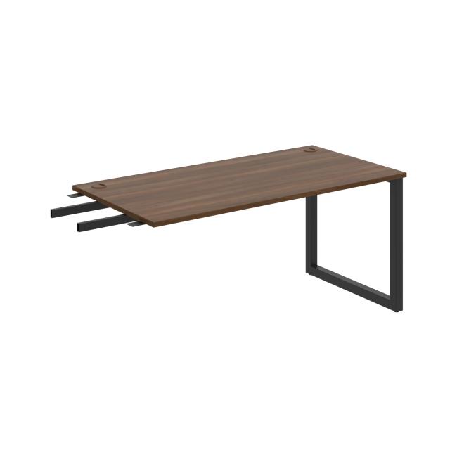 Schreibtisch UNI O, vertikal verbunden, 160 x 75,5 x 80 cm, Walnuss/Schwarz
