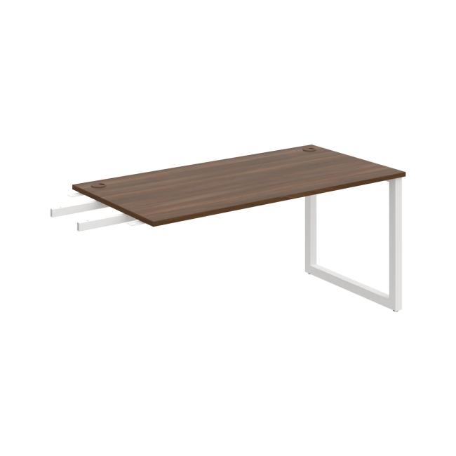 Schreibtisch UNI O, vertikal verbunden, 160 x 75,5 x 80 cm, Nussbaum/Weiß