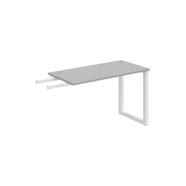 Schreibtisch UNI O, vertikal verbunden, 120 x 75,5 x 60 cm, grau/weiß