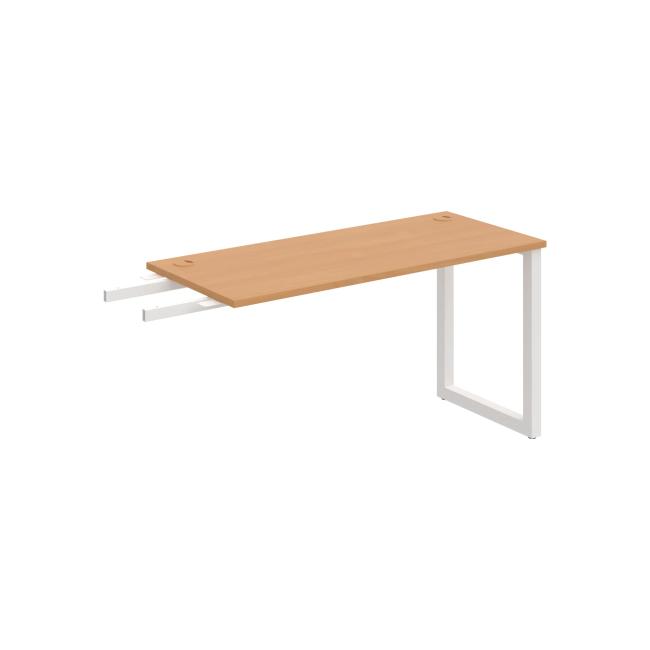 Schreibtisch UNI O, vertikal verbunden, 140 x 75,5 x 60 cm, Buche/Weiß