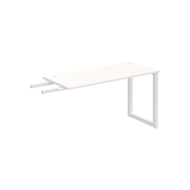 Schreibtisch UNI O, vertikal verbunden, 140 x 75,5 x 60 cm, weiß/weiß
