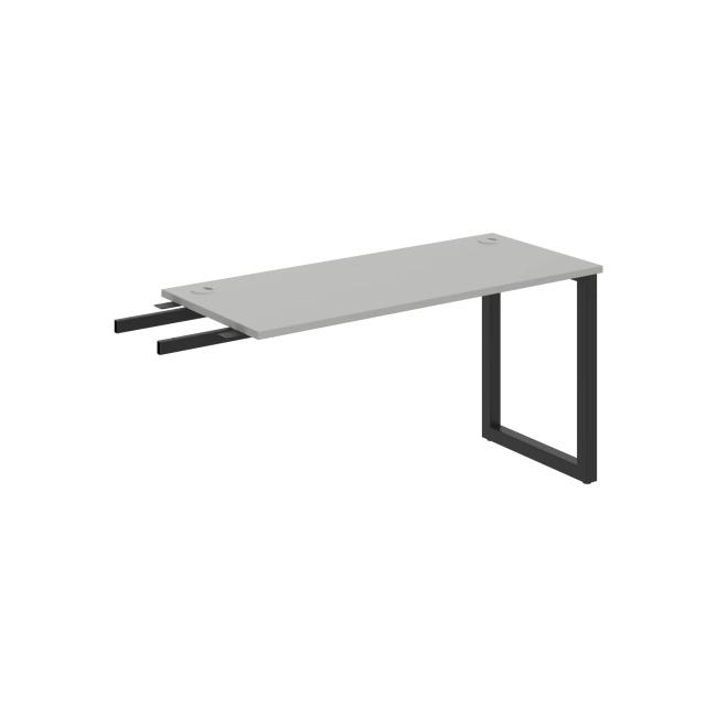 Schreibtisch UNI O, vertikal verbunden, 140x75,5x60 cm, grau/schwarz