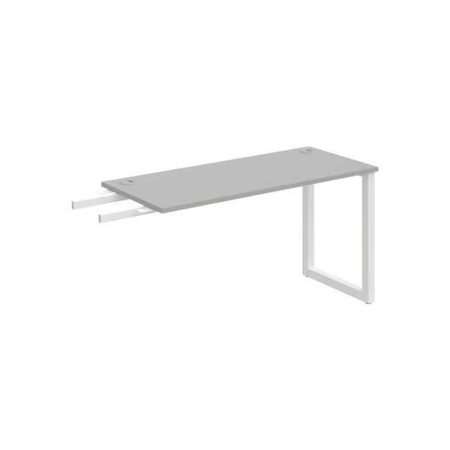 Schreibtisch UNI O, vertikal verbunden, 140 x 75,5 x 60 cm, grau/weiß