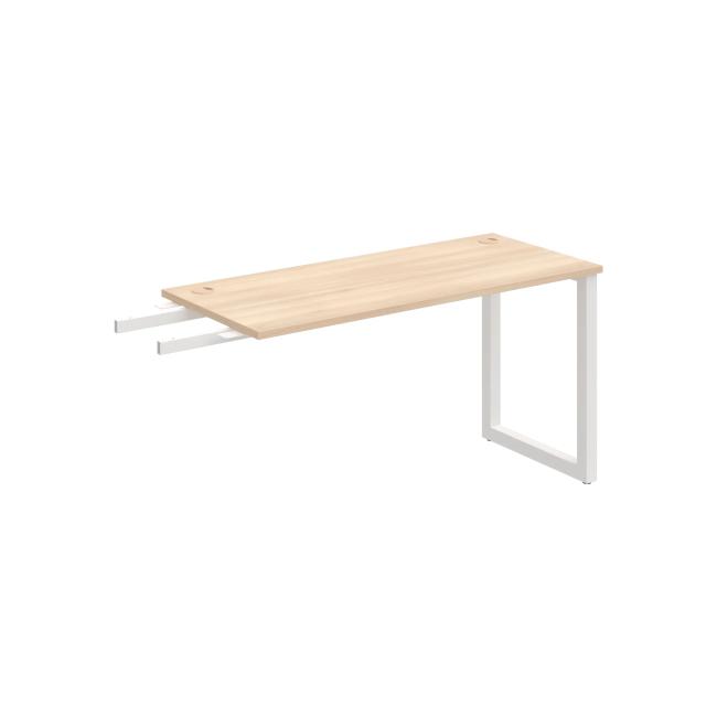 Schreibtisch UNI O, vertikal verbunden, 140 x 75,5 x 60 cm, Akazie/Weiß