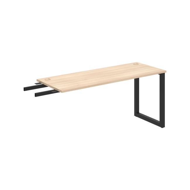 Schreibtisch UNI O, vertikal verbunden, 160 x 75,5 x 60 cm, Akazie/schwarz