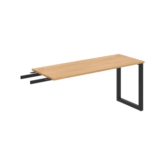 Schreibtisch UNI O, vertikal verbunden, 160 x 75,5 x 60 cm, Eiche/Schwarz