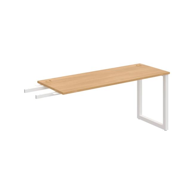 Schreibtisch UNI O, vertikal verbunden, 160 x 75,5 x 60 cm, Eiche/Weiß