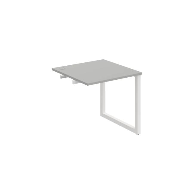 Werkbank UNI O, für Längsverkettung, 80x75,5x80 cm, grau/weiß