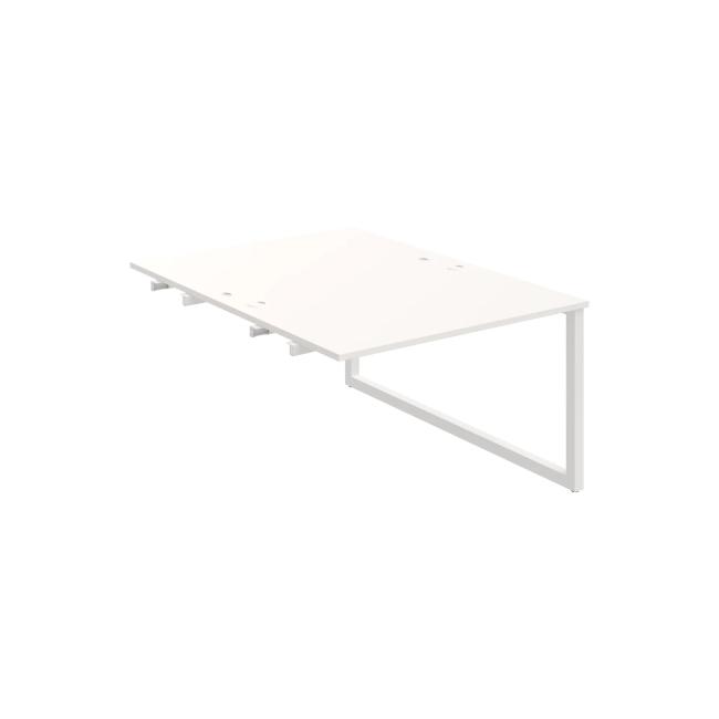 Werkbank UNI O, für Längsverkettung, 120x75,5x160 cm, weiß/weiß