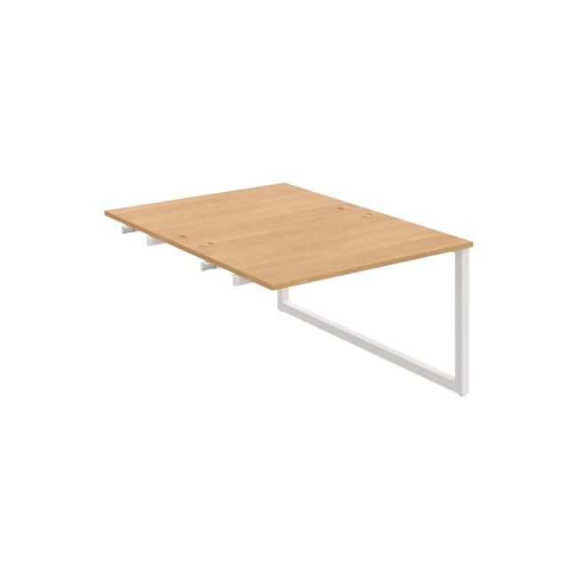 Werkbank UNI O, für Längsverkettung, 120 x 75,5 x 160 cm, Eiche/Weiß