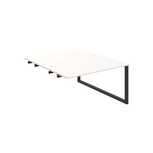 Werkbank UNI O, für Längsverkettung, 140x75,5x160 cm, weiß/schwarz