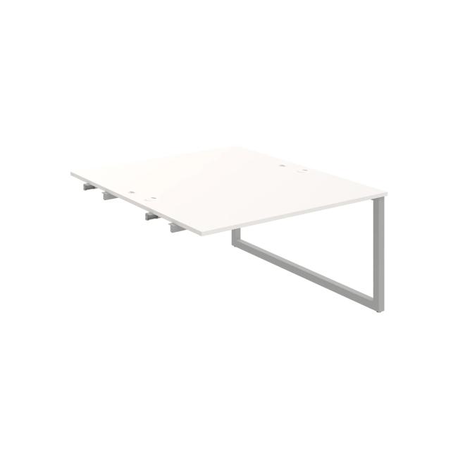 Werkbank UNI O, für Längsverkettung, 140x75,5x160 cm, weiß/grau