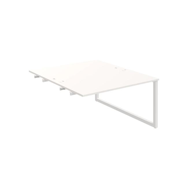 Werkbank UNI O, für Längsverkettung, 140x75,5x160 cm, weiß/weiß