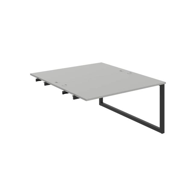 Werkbank UNI O, für Längsverkettung, 140x75,5x160 cm, grau/schwarz