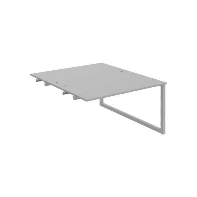 Werkbank UNI O, für Längsverkettung, 140x75,5x160 cm, grau/grau