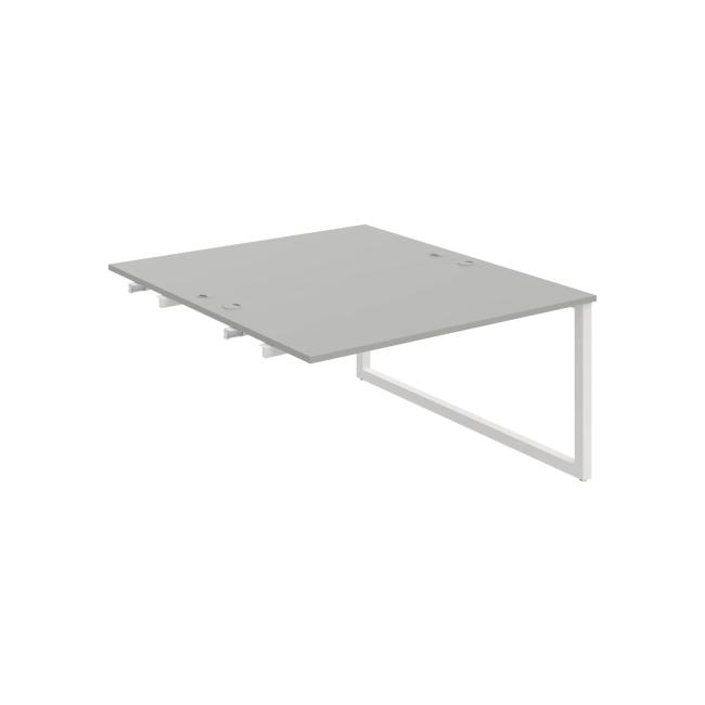 Werkbank UNI O, für Längsverkettung, 140x75,5x160 cm, grau/weiß
