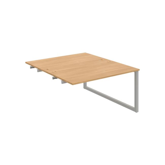 Werkbank UNI O, für Längsverkettung, 140x75,5x160 cm, Eiche/Grau