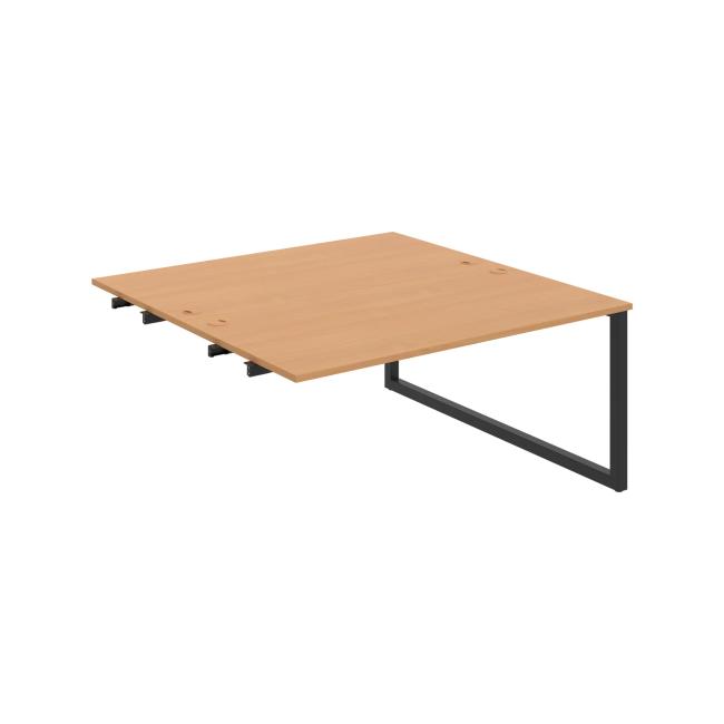 Werkbank UNI O, für Längsverkettung, 160x75,5x160 cm, Buche/schwarz