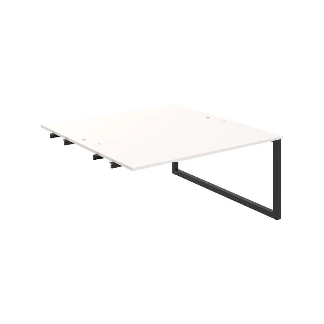 Werkbank UNI O, für Längsverkettung, 160x75,5x160 cm, weiß/schwarz