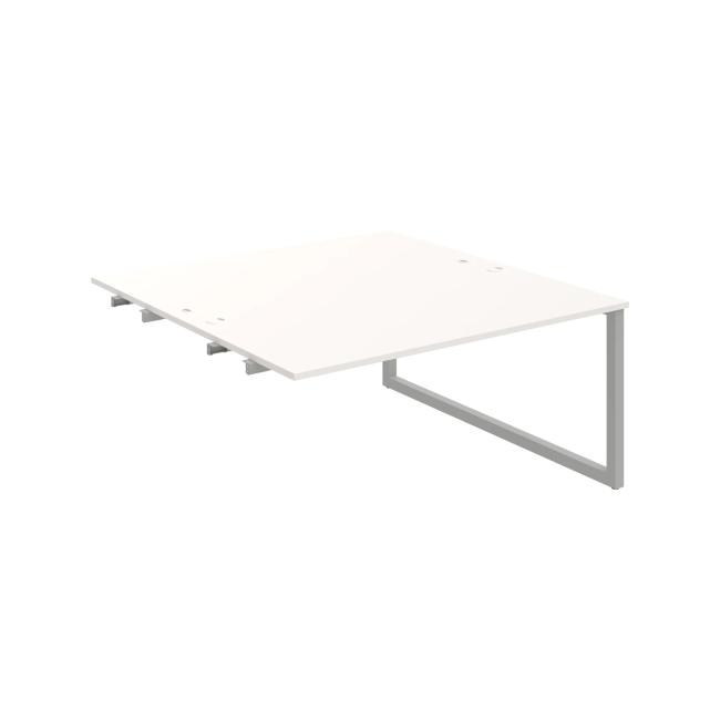 Werkbank UNI O, für Längsverkettung, 160x75,5x160 cm, weiß/grau