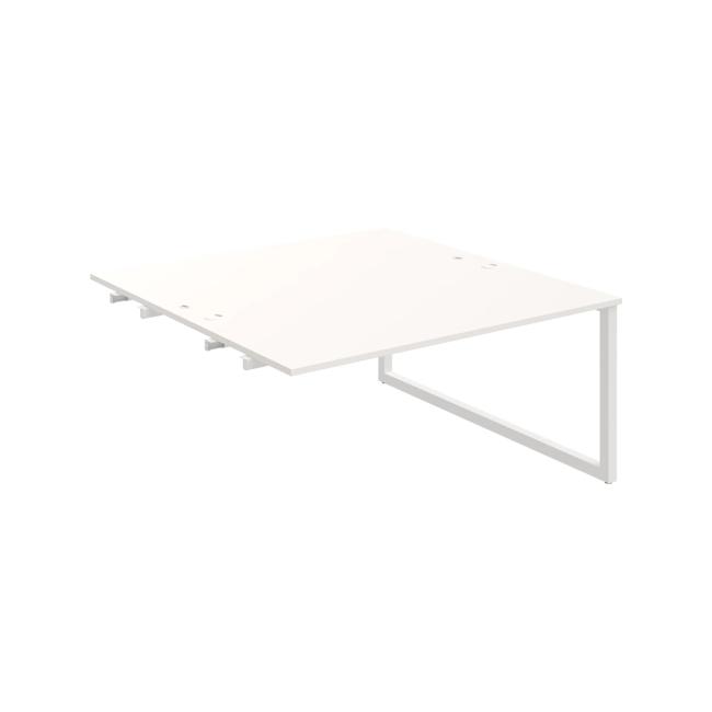 Werkbank UNI O, für Längsverkettung, 160x75,5x160 cm, weiß/weiß