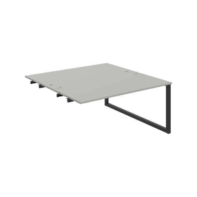 Werkbank UNI O, für Längsverkettung, 160x75,5x160 cm, grau/schwarz