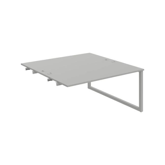 Werkbank UNI O, für Längsverkettung, 160x75,5x160 cm, grau/grau