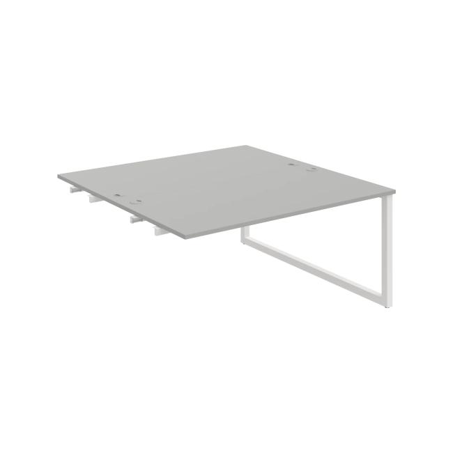 Werkbank UNI O, für Längsverkettung, 160x75,5x160 cm, grau/weiß