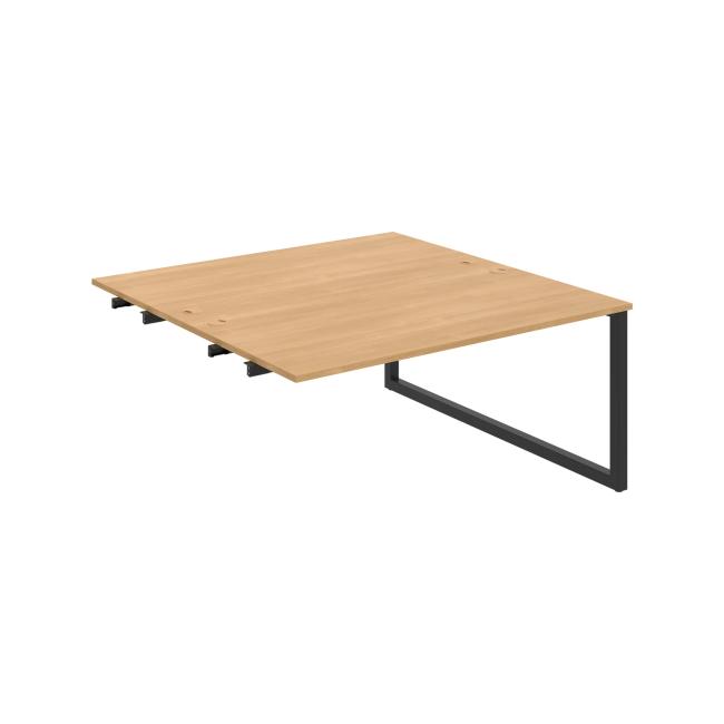 Werkbank UNI O, für Längsverkettung, 160x75,5x160 cm, Eiche/Schwarz