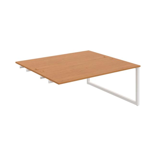 Werkbank UNI O, für Längsverkettung, 180 x 75,5 x 160 cm, Erle/Weiß