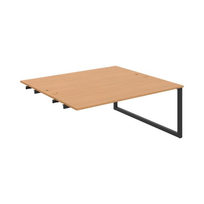 Werkbank UNI O, für Längsverkettung, 180x75,5x160 cm, Buche/schwarz