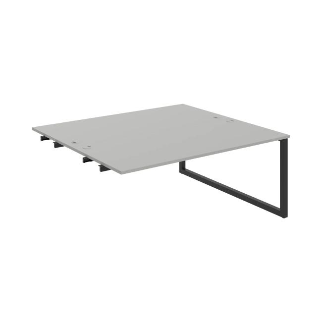 Werkbank UNI O, für Längsverkettung, 180x75,5x160 cm, grau/schwarz
