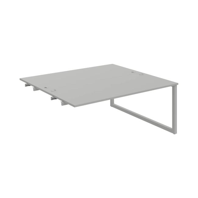 Werkbank UNI O, für Längsverkettung, 180x75,5x160 cm, grau/grau