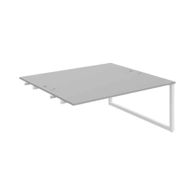 Werkbank UNI O, für Längsverkettung, 180x75,5x160 cm, grau/weiß