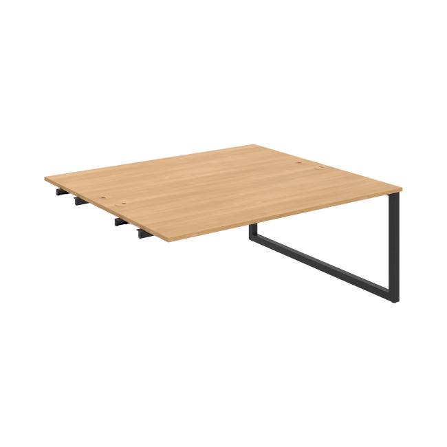 Werkbank UNI O, für Längsverkettung, 180x75,5x160 cm, Eiche/Schwarz
