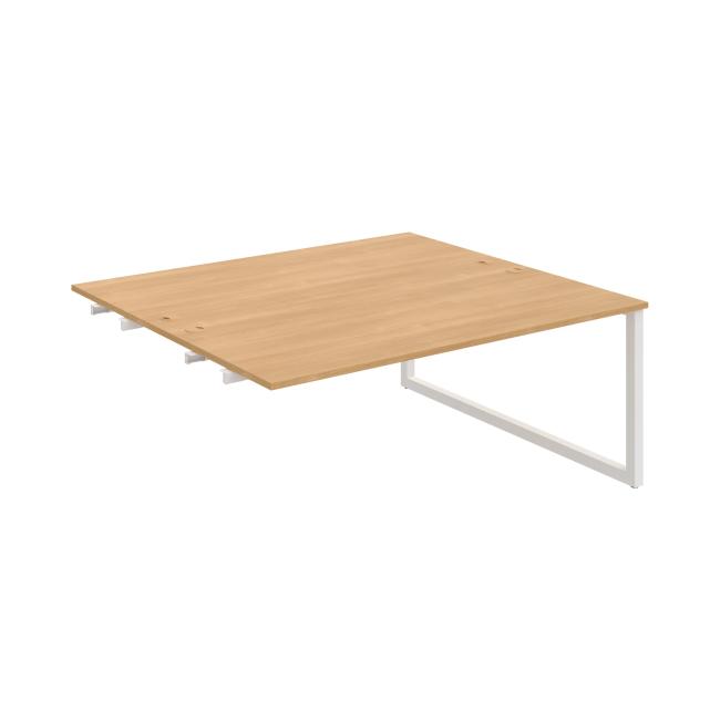 Werkbank UNI O, für Längsverkettung, 180 x 75,5 x 160 cm, Eiche/Weiß