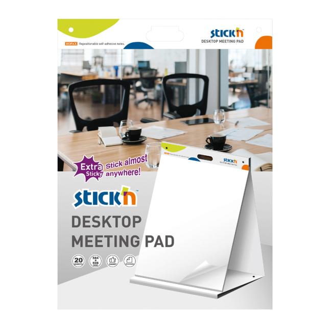 Selbstklebendes Tisch-Flipchart Stick'n Hopax 58x50cm 20 Blatt