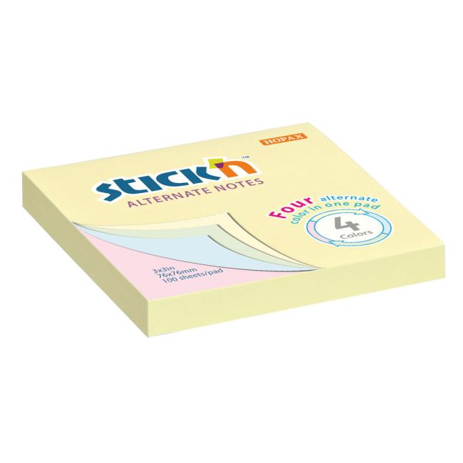 Stick'n Hopax Alternate Haftnotiz, Pastellmix, 76 x 76 mm