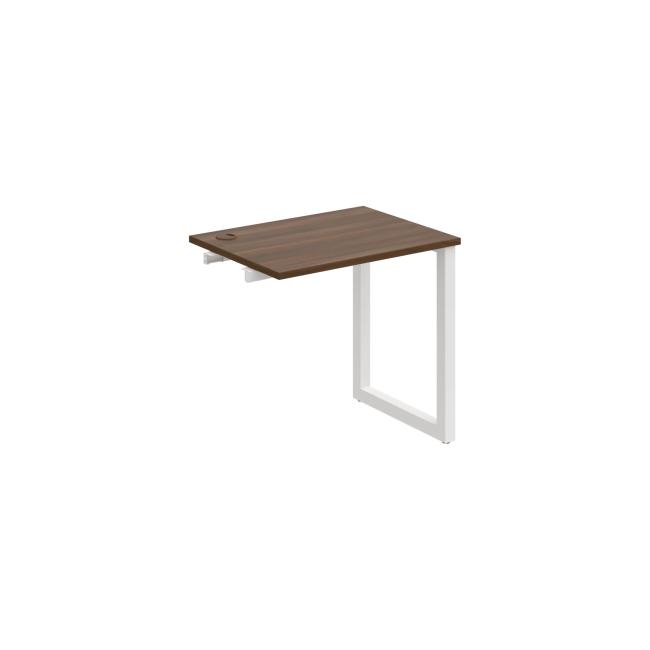 Werkbank UNI O, für Längsverkettung, 80 x 75,5 x 60 cm, Nussbaum/Weiß