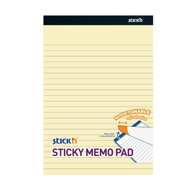 Stick'n Hopax Haftnotizblock, gelb liniert, 25,4 x 17,8 mm, 50 Blatt