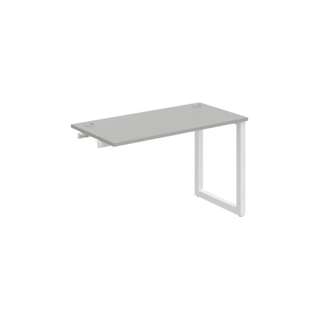 Werkbank UNI O, für Längsverkettung, 120 x 75,5 x 60 cm, grau/weiß