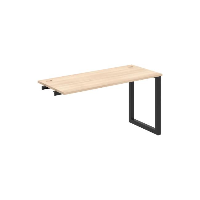Werkbank UNI O, für Längsverkettung, 140 x 75,5 x 60 cm, Akazie/schwarz