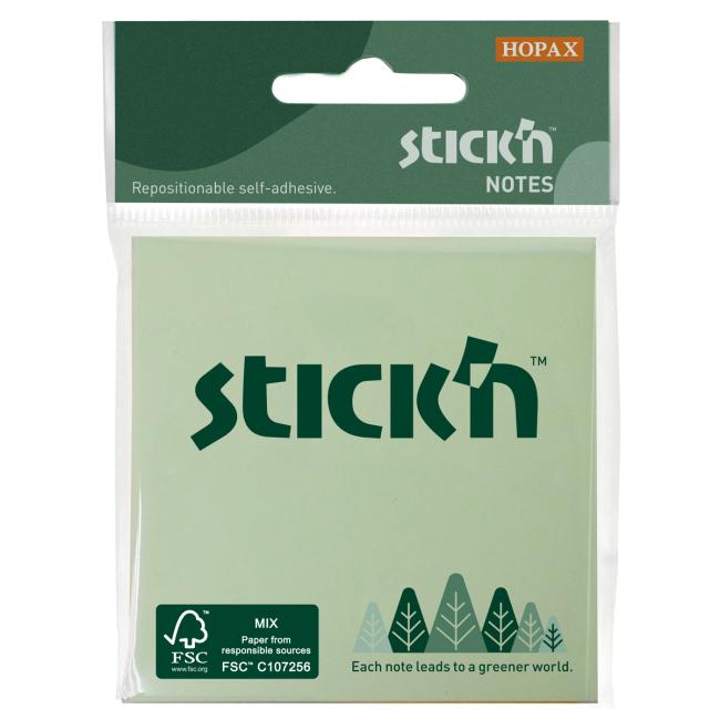 Stick'n Hopax selbstklebender Notizblock 76x76mm, verschiedene Pastellfarben, 3x50 Blatt