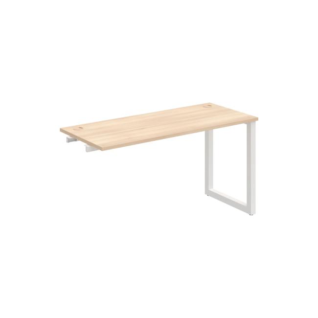 Werkbank UNI O, für Längsverkettung, 140 x 75,5 x 60 cm, Akazie/weiß