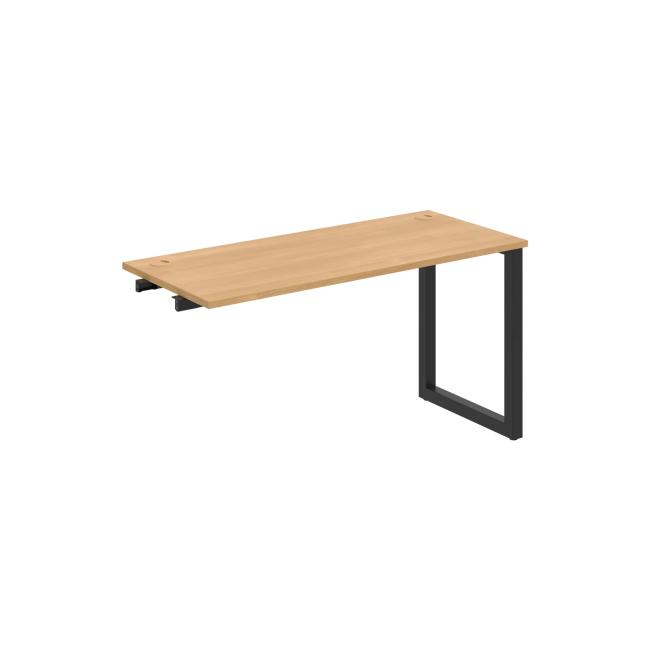 Werkbank UNI O, für Längsverkettung, 140 x 75,5 x 60 cm, Eiche/Schwarz
