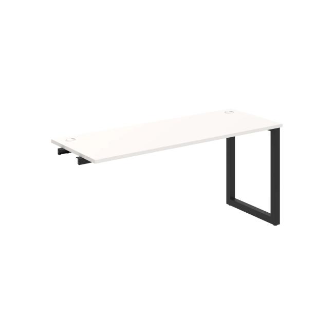 Werkbank UNI O, für Längsverkettung, 160x75,5x60 cm, weiß/schwarz