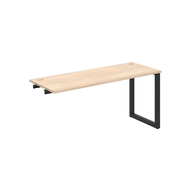 Werkbank UNI O, für Längsverkettung, 160 x 75,5 x 60 cm, Akazie/schwarz